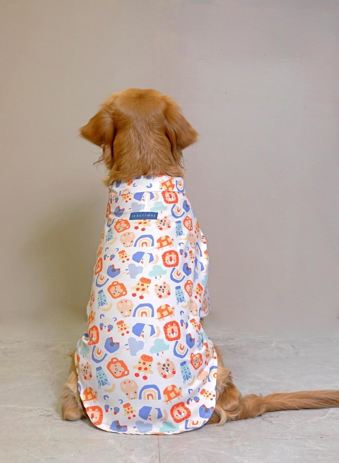 15 BUTTONS Rayon Multi Colour Animal Kingdom Printed Dog Shirt | Full Grown Dogs, Husky, Rottweiler, Saint Bernard | Summer Pet Shirt | Super Soft Light Weight | Comfortable Dog Clothing(3XL) - Image 3